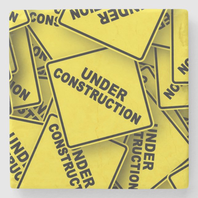 Posavasos De Piedra Rótulos de construcción en curso (Anverso)