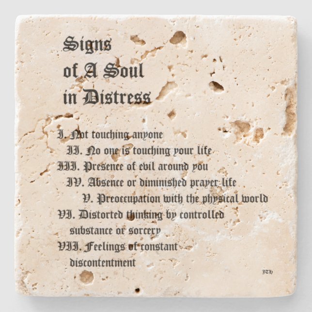 Posavasos De Piedra Rótulos de un alma en peligro (Anverso)