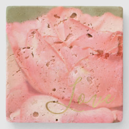 Posavasos De Piedra Rubor Peach Rosa Gold Amor Inspirador