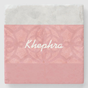 Posavasos De Piedra Ruddy Pink Batik Gray Water Name