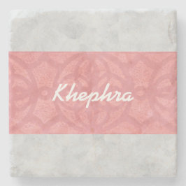 Posavasos De Piedra Ruddy Pink Batik Gray Water Name