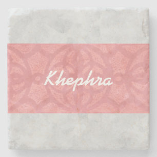Posavasos De Piedra Ruddy Pink Batik Gray Water Name