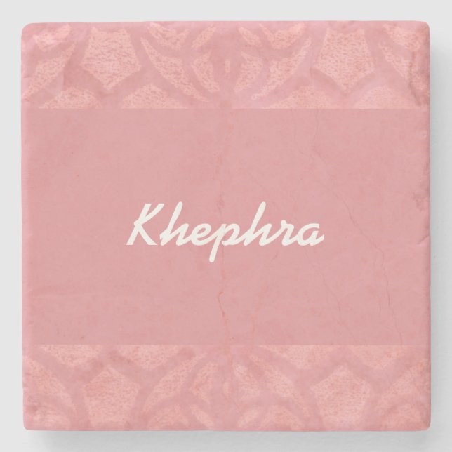 Posavasos De Piedra Ruddy Pink Batik Name (Anverso)
