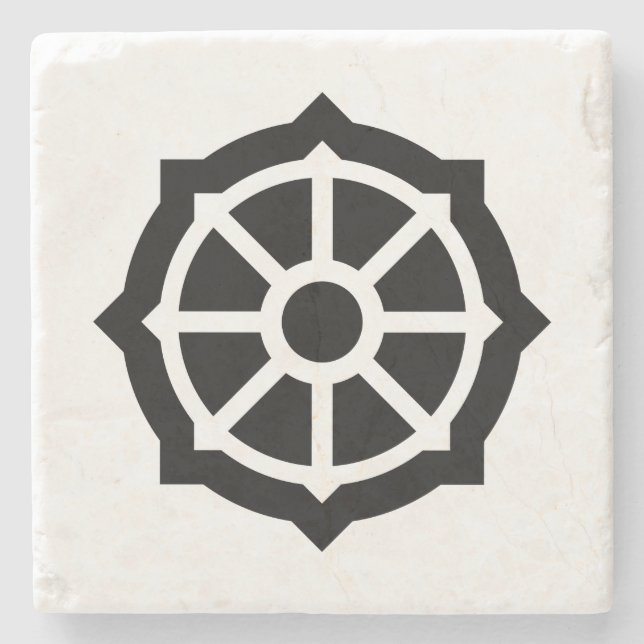 Posavasos De Piedra Rueda de Dharma (Budismo, hinduismo) (Anverso)