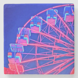 Posavasos De Piedra Rueda de la fortuna azul y roja