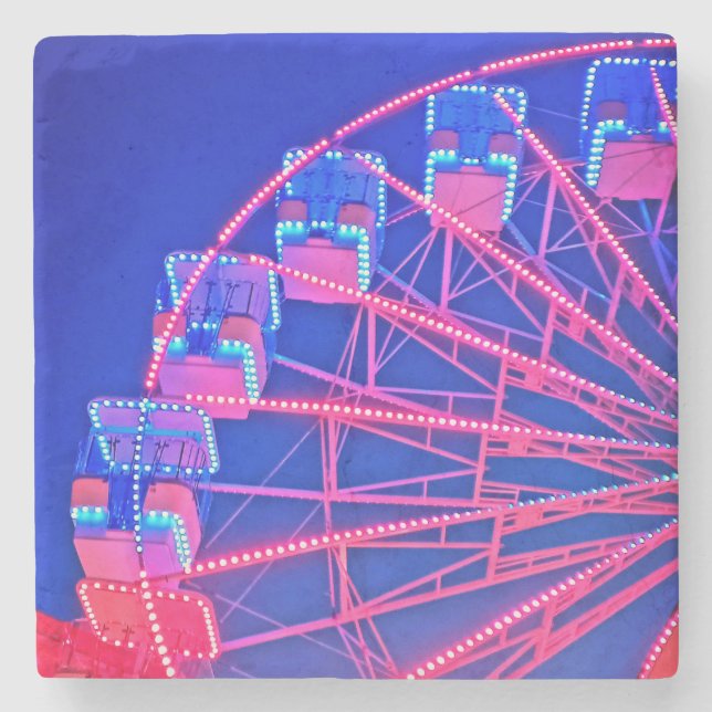 Posavasos De Piedra Rueda de la fortuna azul y roja (Anverso)