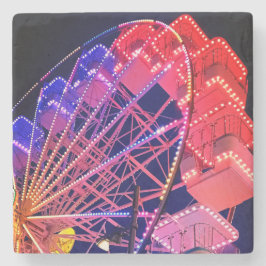 Posavasos De Piedra Rueda de la fortuna azul y roja