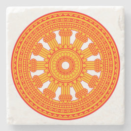 Posavasos De Piedra Rueda roja de Dharma (arte budista)