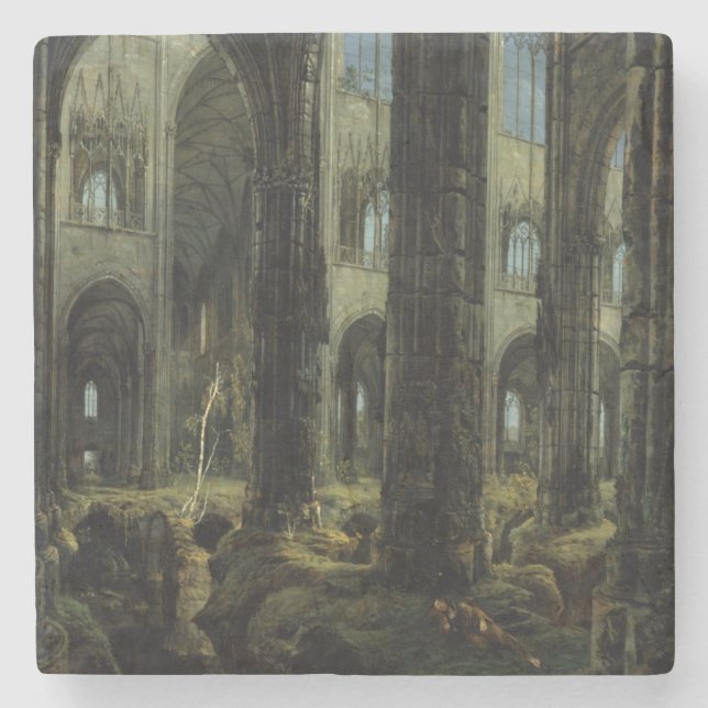 Posavasos De Piedra Ruinas góticas (por Carl Blechen) (Anverso)