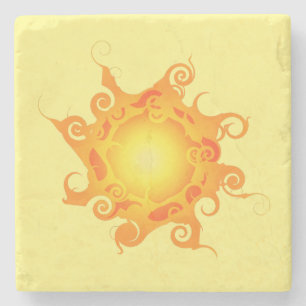 Posavasos De Piedra Rune Sun Stone Coaster