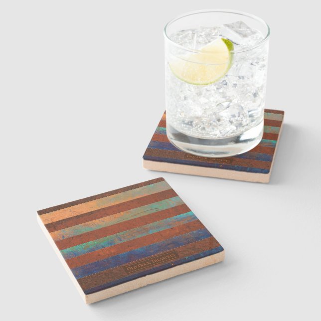 Posavasos De Piedra Rustic Coastal Stone Coasters (Lateral)
