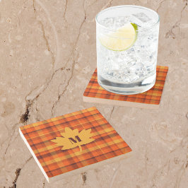 Posavasos De Piedra Rustic Initial Fall Colors