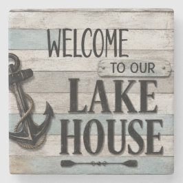 Posavasos De Piedra Rustic Lake House Anchor Nautical Coastal