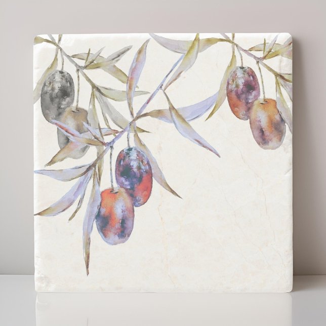 Posavasos De Piedra Rústica moderna Subdivisión de Olive de Acuarela (Subido por el creador)