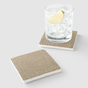 Posavasos de Piedra Rústica – Patrón de Arpillera 