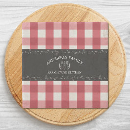 Posavasos De Piedra Rústico País Rojo Gingham Black Chalkboard