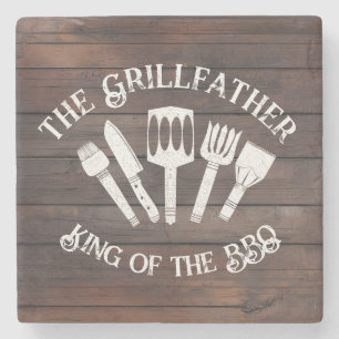 Posavasos De Piedra Rústico "The Grillfather: Gracioso regalo de barba