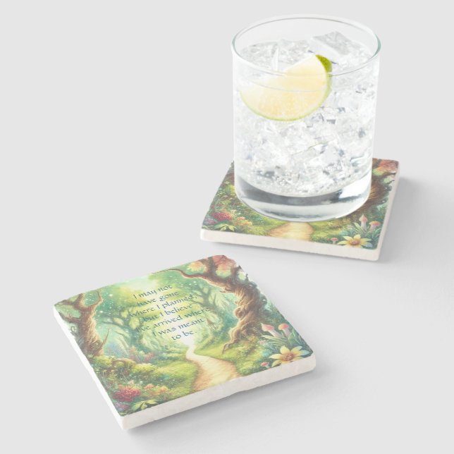 Posavasos De Piedra Ruta y presupuesto de bosque (Lateral)