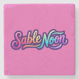 Posavasos De Piedra Sable Noon - Logotipo básico