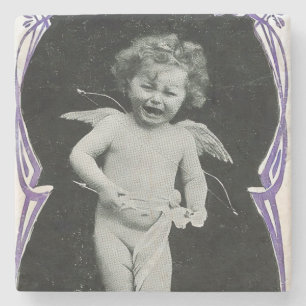 Posavasos De Piedra Sad Cherub Angel Print