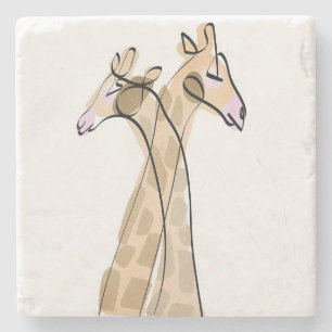 Posavasos De Piedra Safari Love Giraffe Coasters