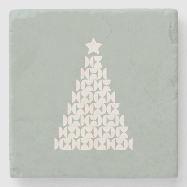 Posavasos De Piedra Sage Green Christmas Tree (Anverso)