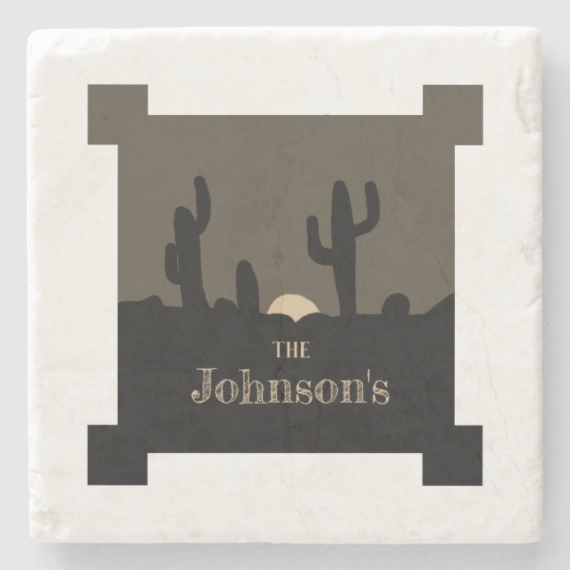 Posavasos De Piedra Saguaro Sunset Coaster (Anverso)