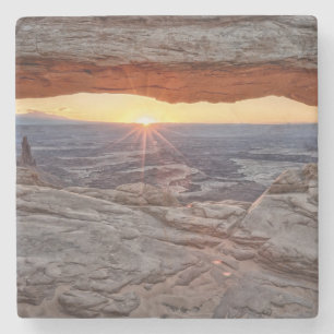 Posavasos De Piedra Salida del sol en el arco del Mesa, parque