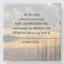 Posavasos De Piedra Salmo 138:3 Me hiciste la audaz puesta de sol sobr