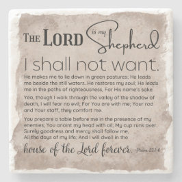 Posavasos De Piedra Salmo 23 Biblia Escritura Papel de cosecha