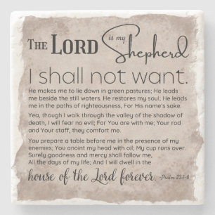 Posavasos De Piedra Salmo 23 Biblia Escritura Papel de cosecha