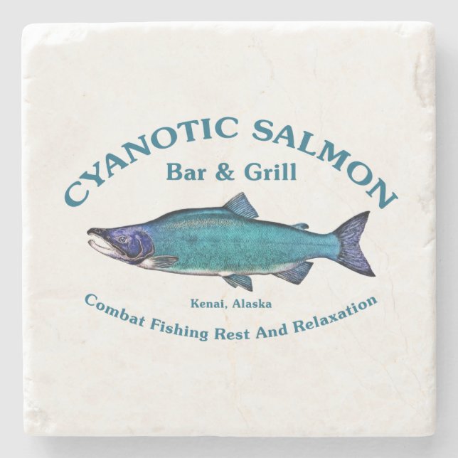 Posavasos De Piedra Salmon Bar & Grill Cyanotic (Anverso)
