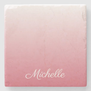 Posavasos De Piedra Salmón oscuro degradado personalizado de color ros