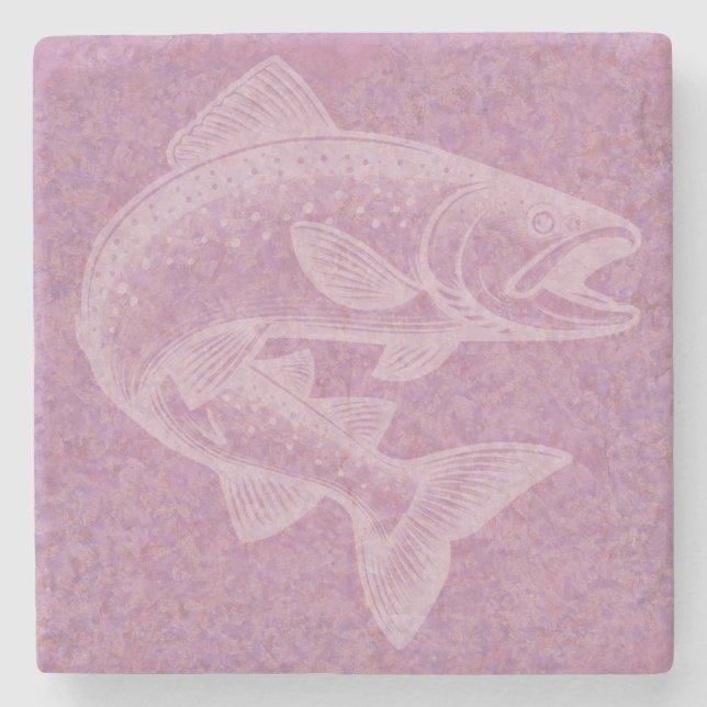 Posavasos De Piedra Salmon Rising (Anverso)