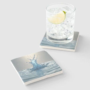 Posavasos De Piedra Salpicadura de agua 3D