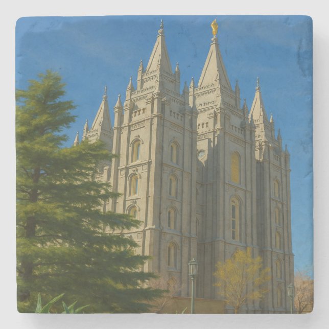 Posavasos De Piedra Salt Lake Temple Coaster™ (Anverso)