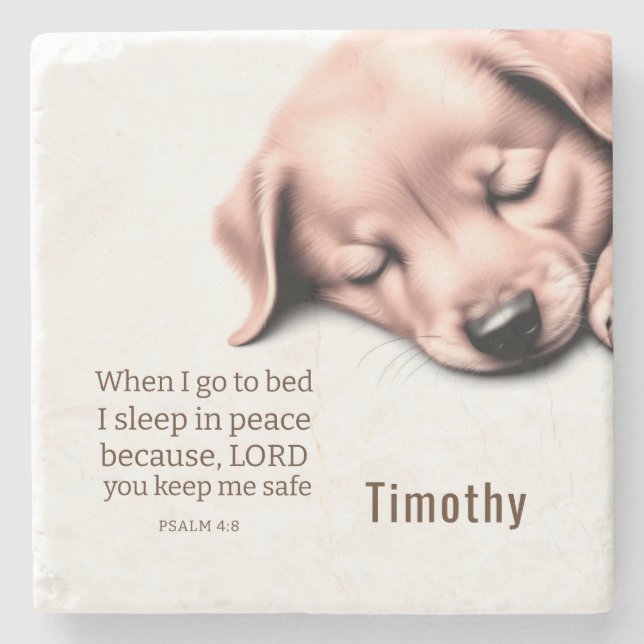 Posavasos De Piedra Salto de la Biblia de Cachorro Cutáneo 4:8 Pascua  (Anverso)