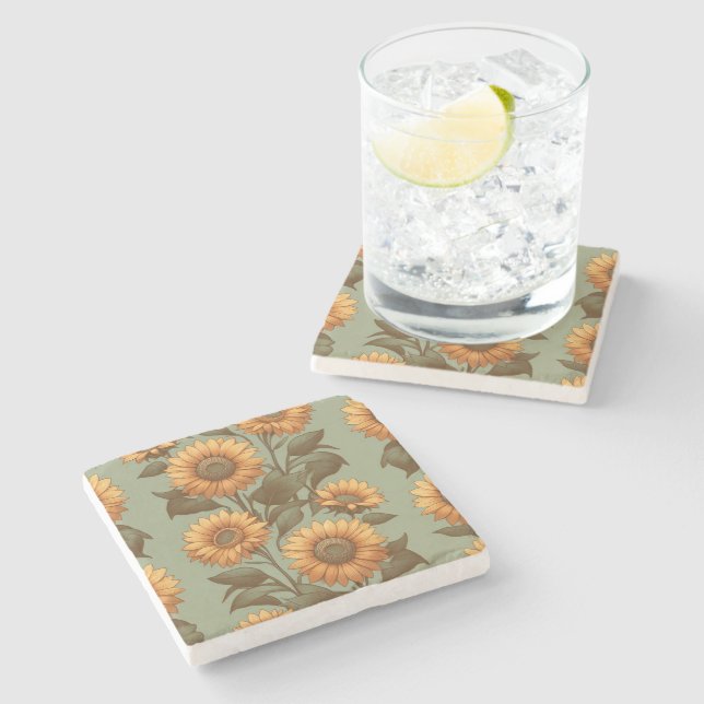 Posavasos De Piedra Salto y girasoles II (Lateral)