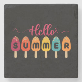 Posavasos De Piedra Saludo | Crema De Hielo Popsicle Colorido