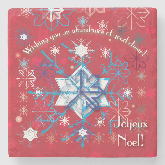 Posavasos De Piedra Saludos de Snowflake I (Anverso)