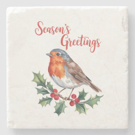 Posavasos De Piedra Saludos de temporada de Robin animado