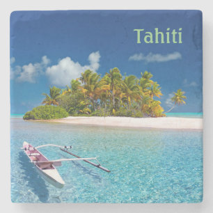Posavasos De Piedra Saludos desde Tahití