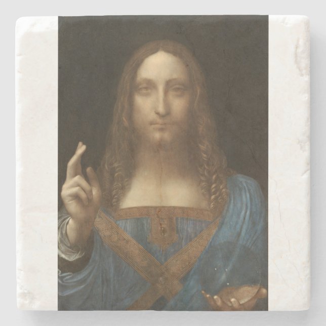 Posavasos De Piedra Salvador Mundi de Leonardo da Vinci (Anverso)