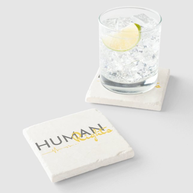 Posavasos De Piedra Salvamento de los derechos humanos (Lateral)