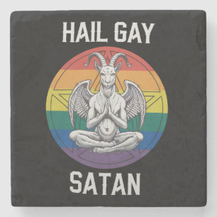 Posavasos De Piedra Salve Satan Gay Divertido Gótico Cabra LGBTQ