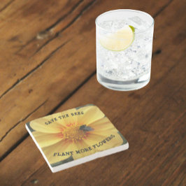 Posavasos De Piedra Salven las abejas Dahlia Floral