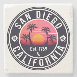 Posavasos De Piedra San Diego California Sunset Vacation Souvenirs 60