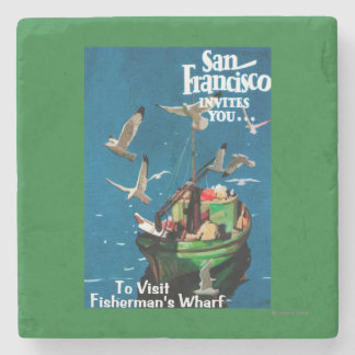 Posavasos De Piedra San Francisco, el muelle de CaliforniaFisherman