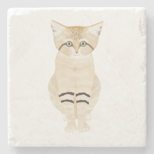 Posavasos De Piedra Sand Cat Stone Coaster (Anverso)