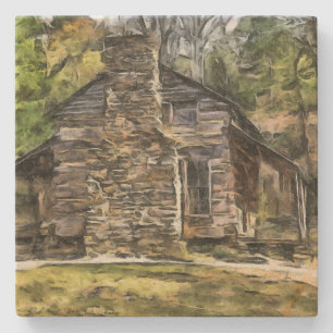 POSAVASOS DE PIEDRA SANDSTONE LOG CABIN COASTER